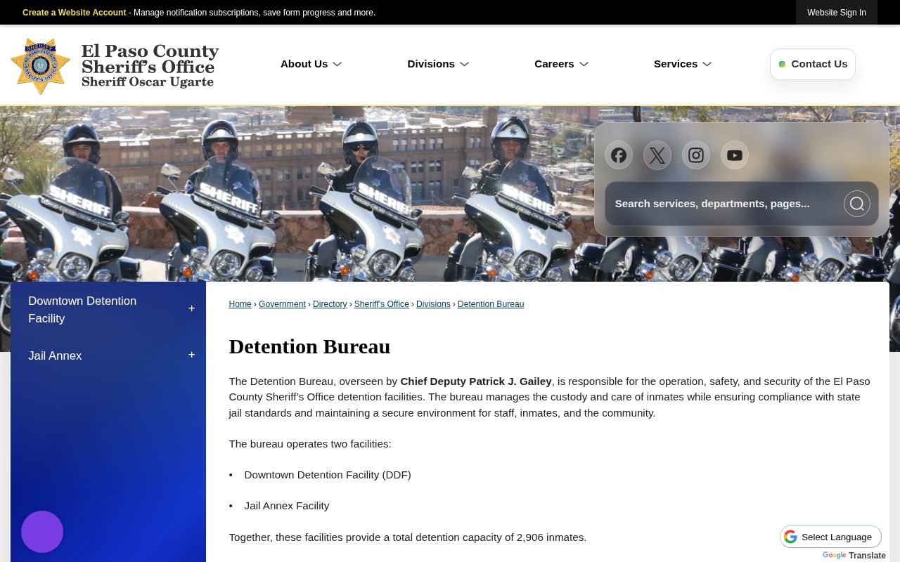 El Paso County detention bureau booking records source