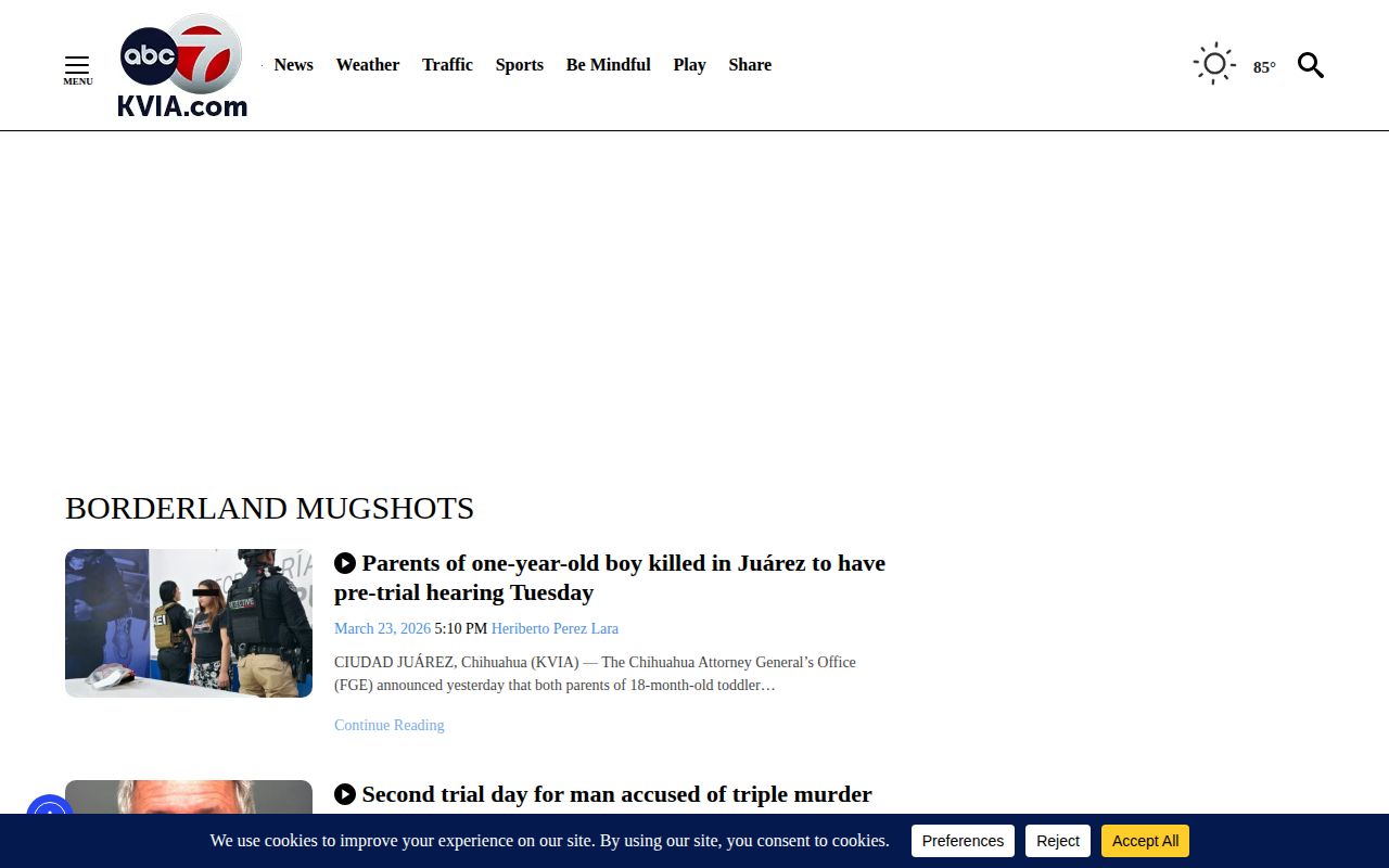 El Paso County crime news and mugshot coverage at KVIA Borderland Mugshots